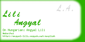 lili angyal business card